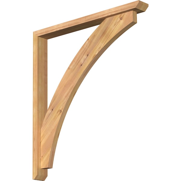 Ekena Millwork Thorton Slat Smooth Bracket w/ Offset Brace, Western Red Cedar, 3 1/2"W x 32"D x 36"H BKT0402X32X36THR06SWR - main